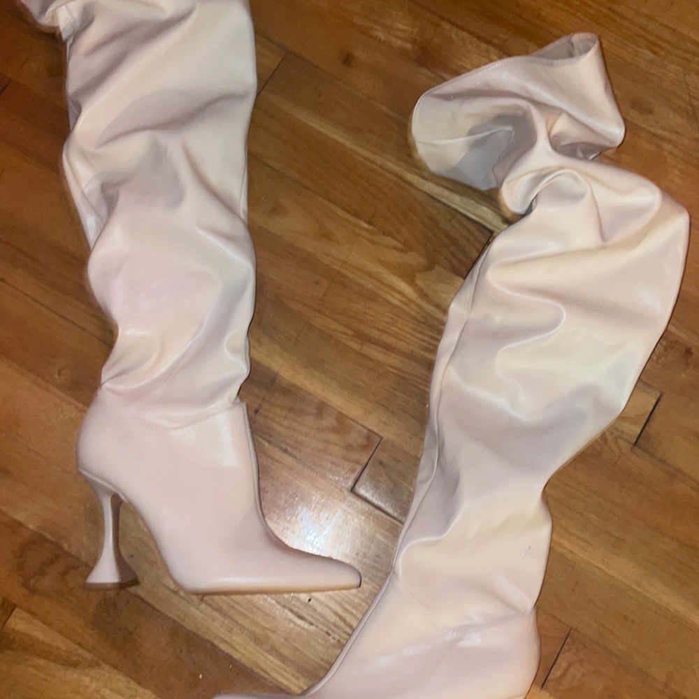 White Knee High Boots
